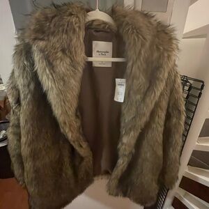 Abercrombie & Fitch Women's Faux Fur Coat - Brown